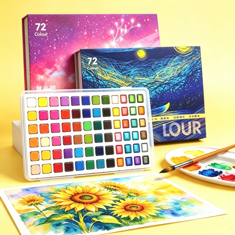 Solid & Pearlescent Watercolor - Watercolor Paint Set Solid Pigment ulasan dan harga