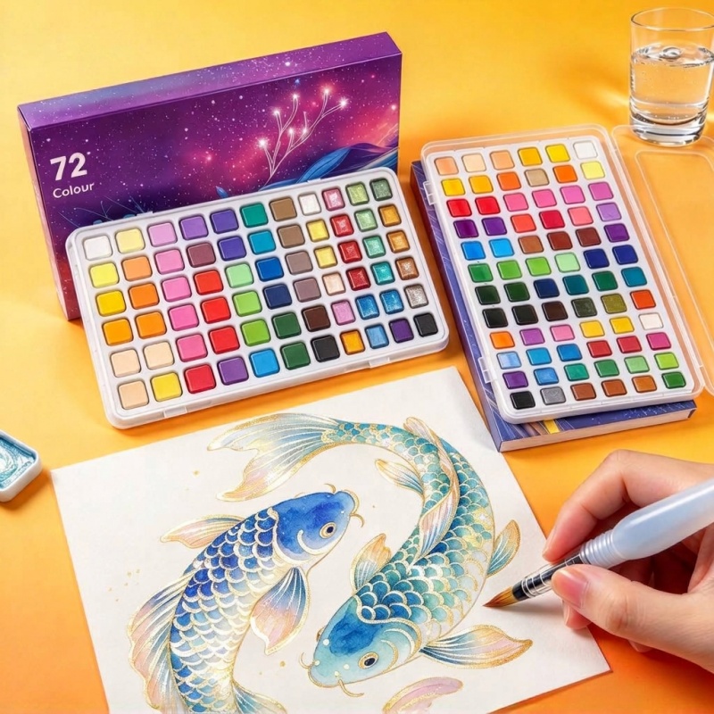 Solid & Pearlescent Watercolor - Watercolor Paint Set Solid Pigment ulasan dan harga
