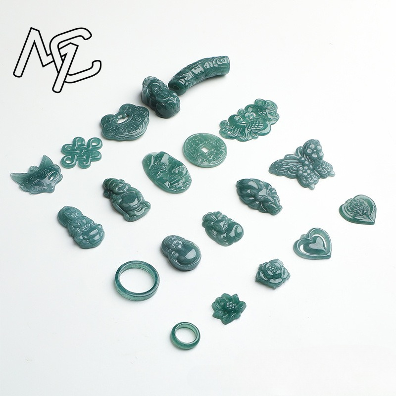 2PC Natural Blue Water Jadeite - Beading ulasan dan harga
