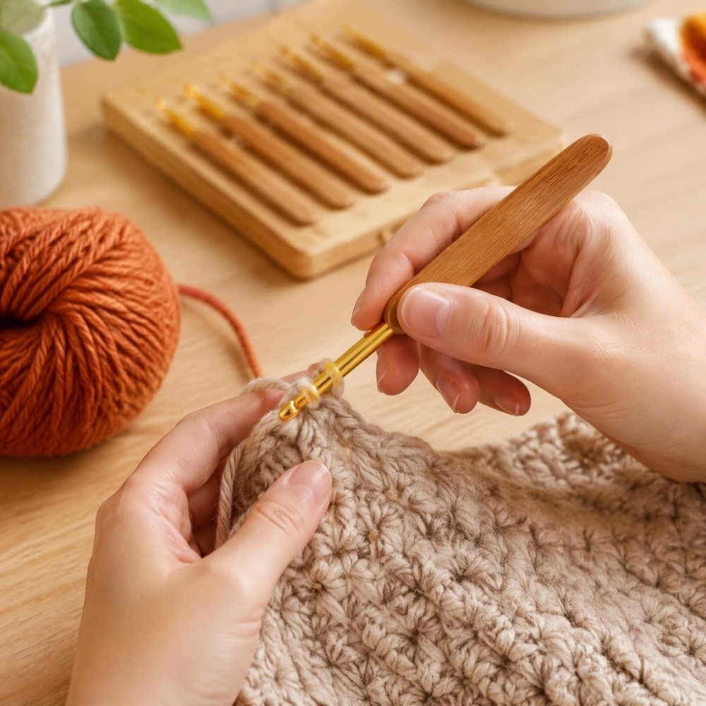 8pcs 2.5-6mm Sizes Crochet Hoo - Wooden Crochet Hooks Ergonomic Handle ulasan dan harga