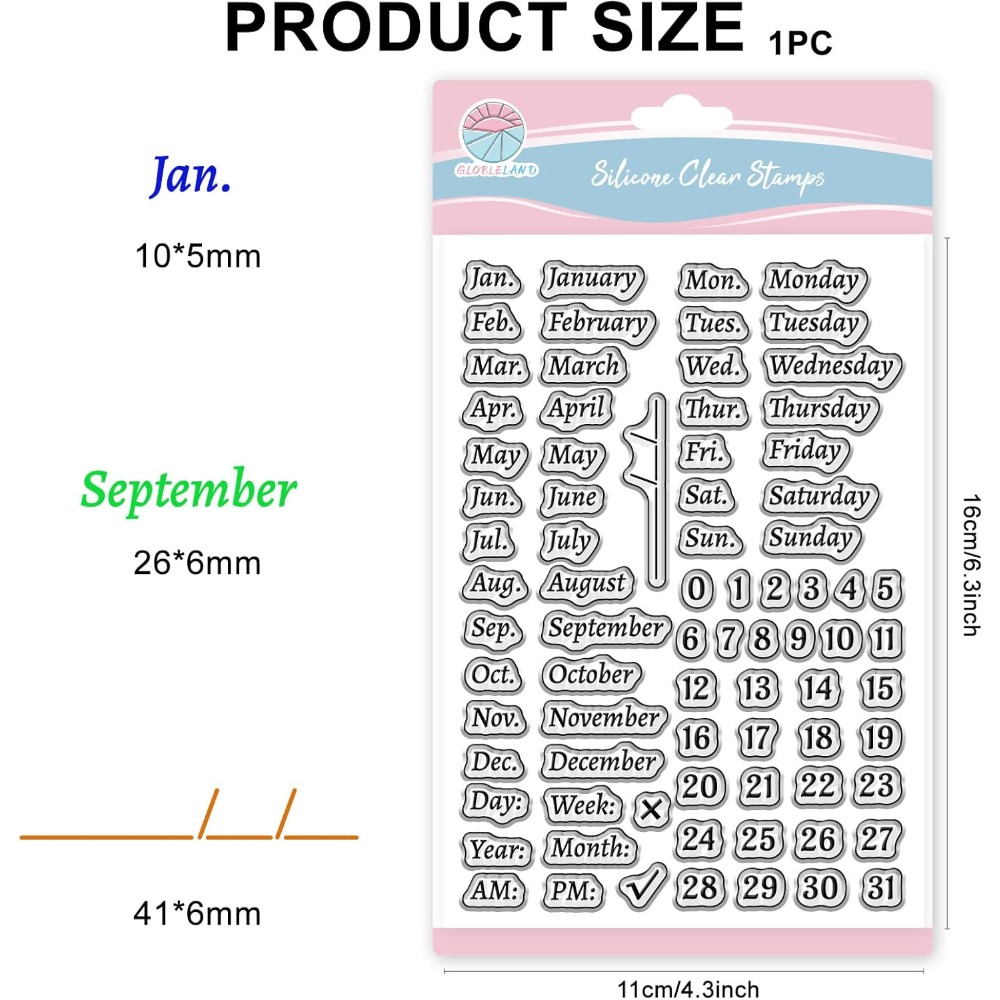 Calendar Clear Stamp for Scrap - Clear Silicone Stamps For Card Making ulasan dan harga