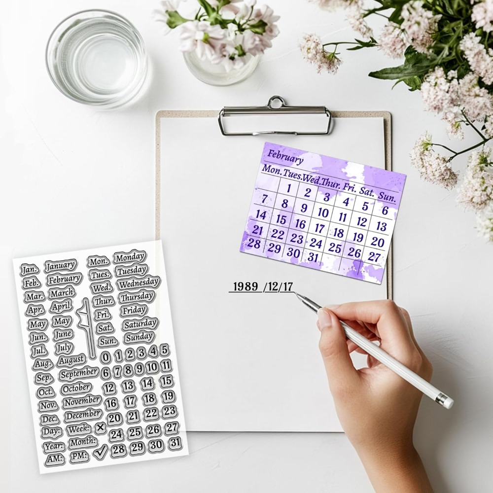 Calendar Clear Stamp for Scrap - Clear Silicone Stamps For Card Making ulasan dan harga