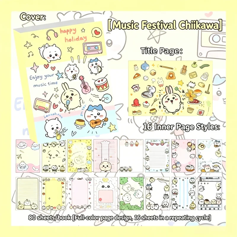 Chiikawa Cute Notebook 80 Shee - Scrapbooking ulasan dan harga