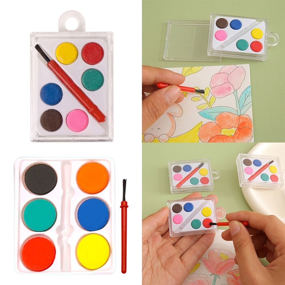 Portable with Painting Brush W - Watercolor Paint Set Solid Pigment ulasan dan harga