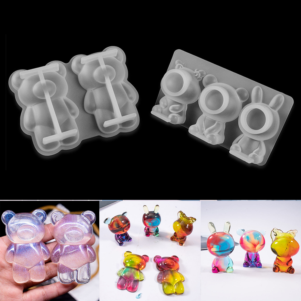 3D Cartoons Animal Doll Silico - Silicone Epoxy Resin Molds Set ulasan dan harga