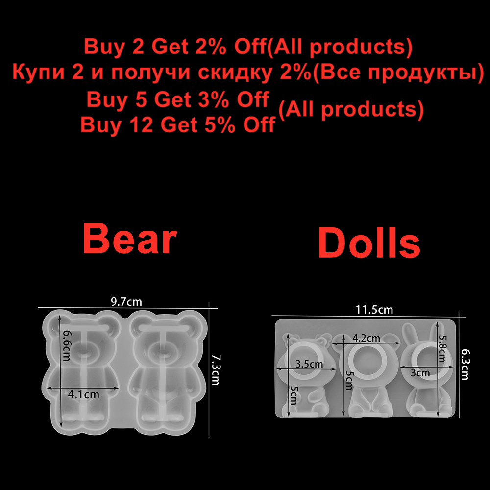 3D Cartoons Animal Doll Silico - Silicone Epoxy Resin Molds Set ulasan dan harga
